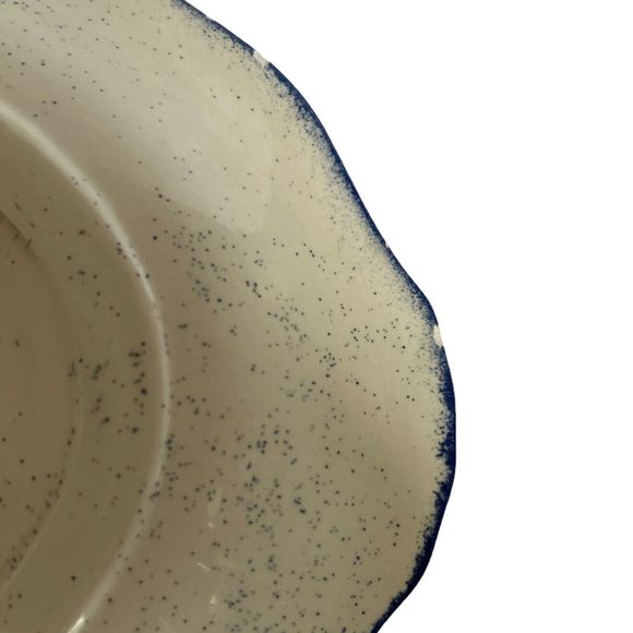 Large Handmade Bunny and Heart Blue & White Ceramic Platter - Picture 8 of 8